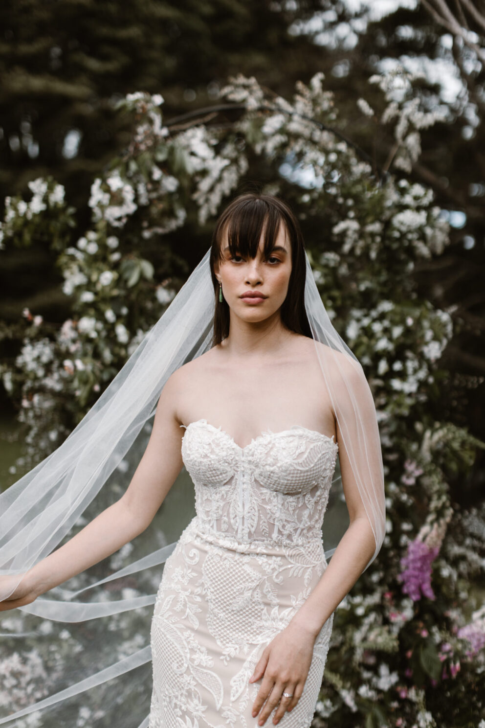 Soraya is a stunning strapless gown with exposed boning detailing & heavy beaded lace that fits perfectly to the body showing off your beautiful silhouette