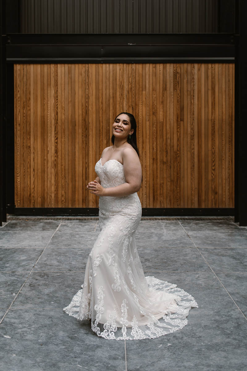 A strapless wedding dress that perfectly blends elegance with sexy, our Leilani gown is the stunning classic lace dress of our dreams.